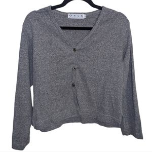 Only Sports Women's Petite Gray Button-Down Cardigan, Size SP 💫